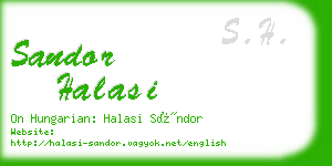 sandor halasi business card